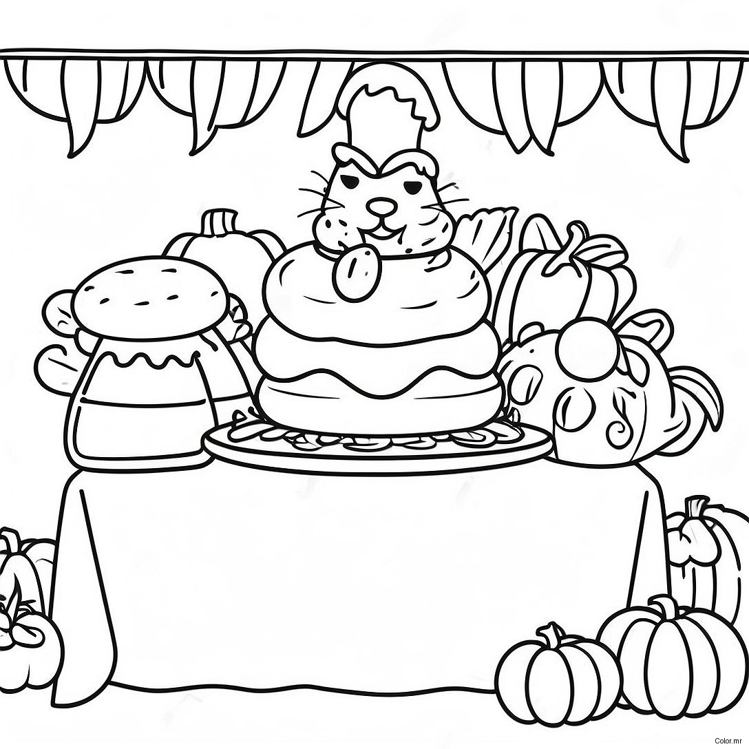 Garfield Thanksgiving Feast Coloring Page 64069 52991