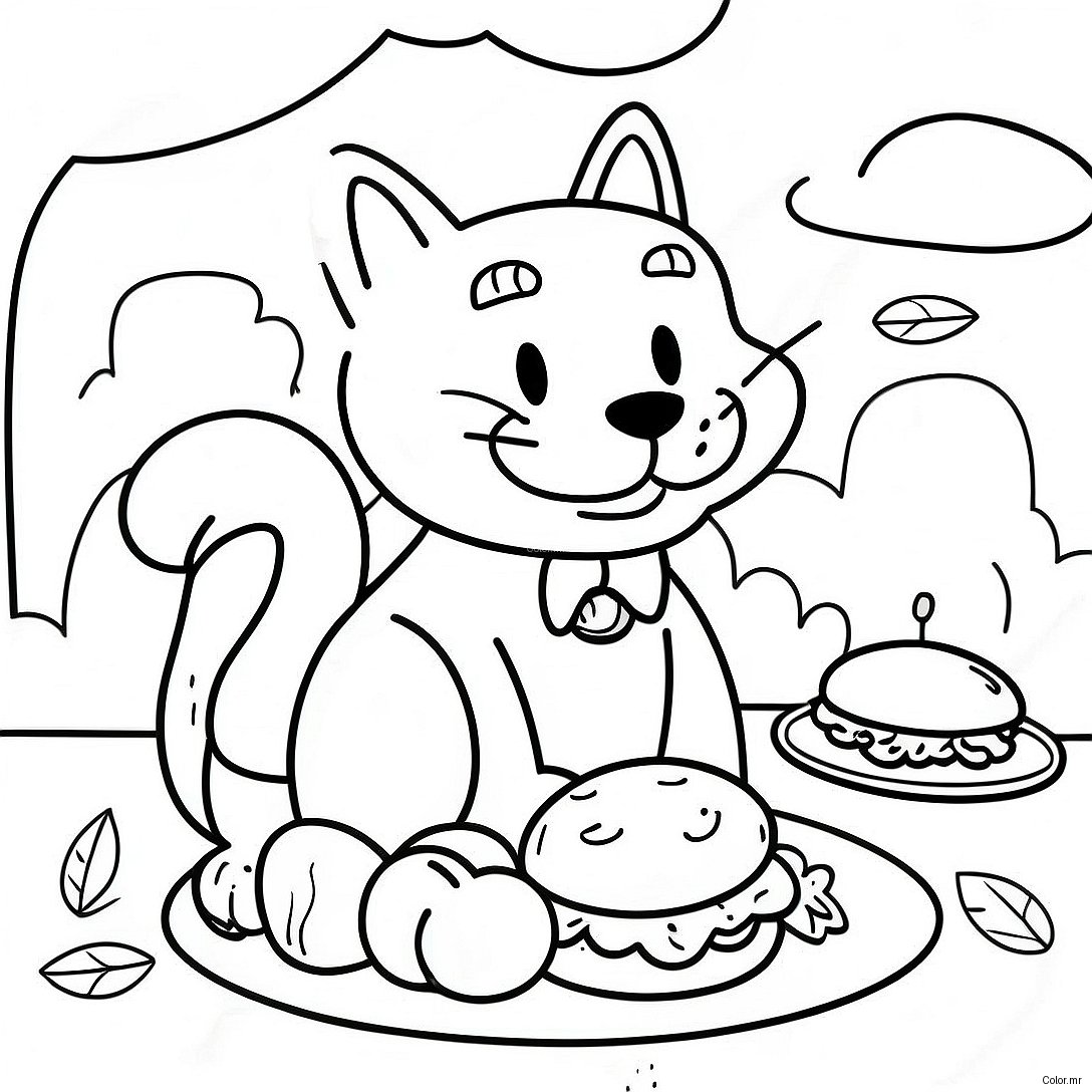 Garfield Thanksgiving Feast Coloring Page 64069 52992