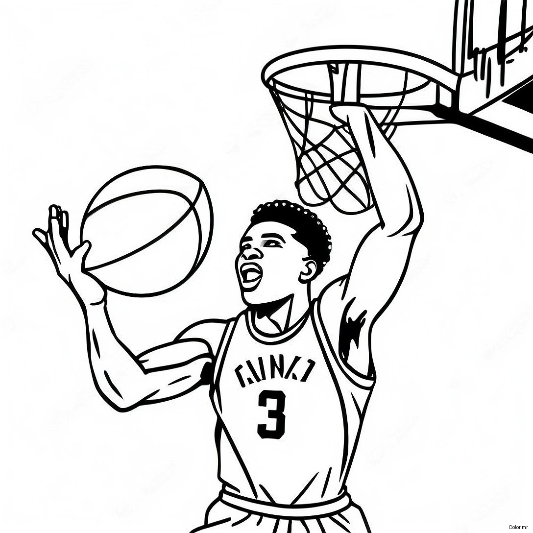 Giannis Dunking A Basketball Coloring Page 10147 8343