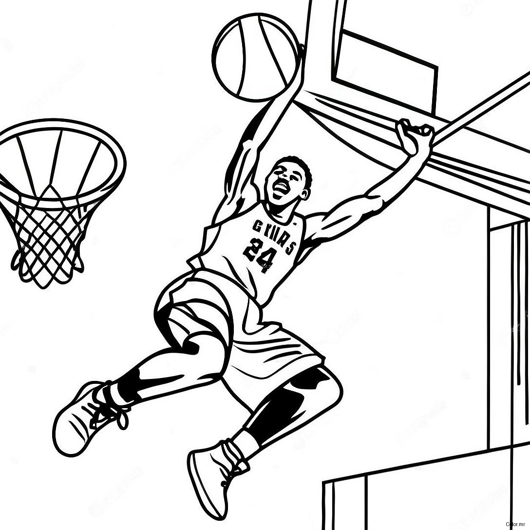 Giannis Dunking A Basketball Coloring Page 10147 8344