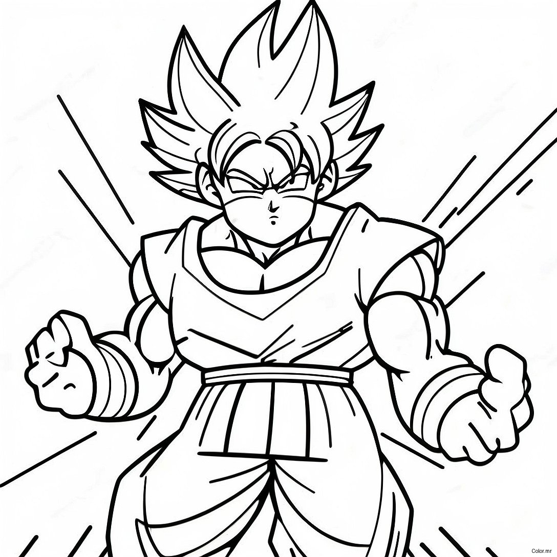 Goku Ultra Instinct In Battle Pose Coloring Page 9757 7965