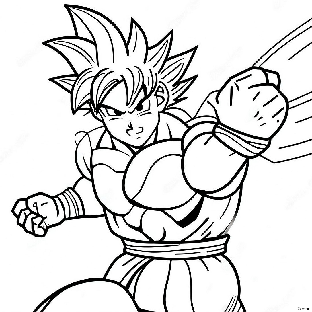 Goku Ultra Instinct In Battle Pose Coloring Page 9757 7968