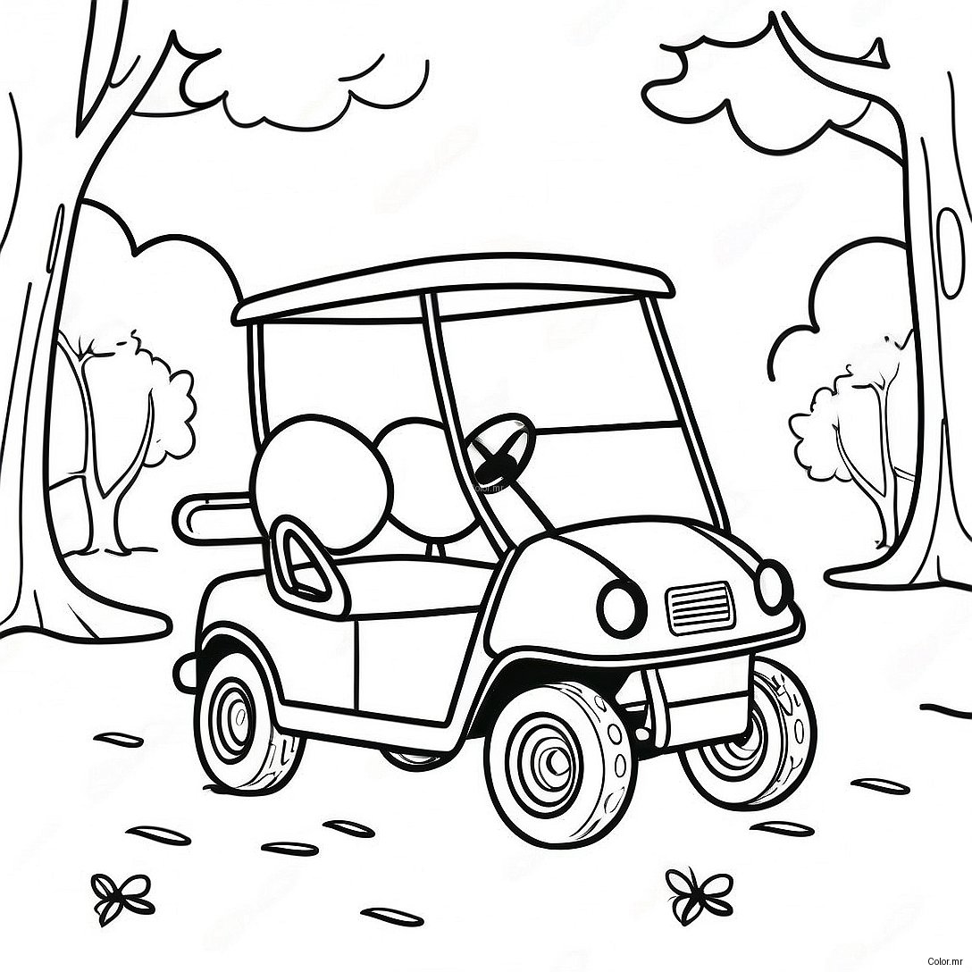 Golf Cart In A Sunny Park Coloring Page 55271 45976