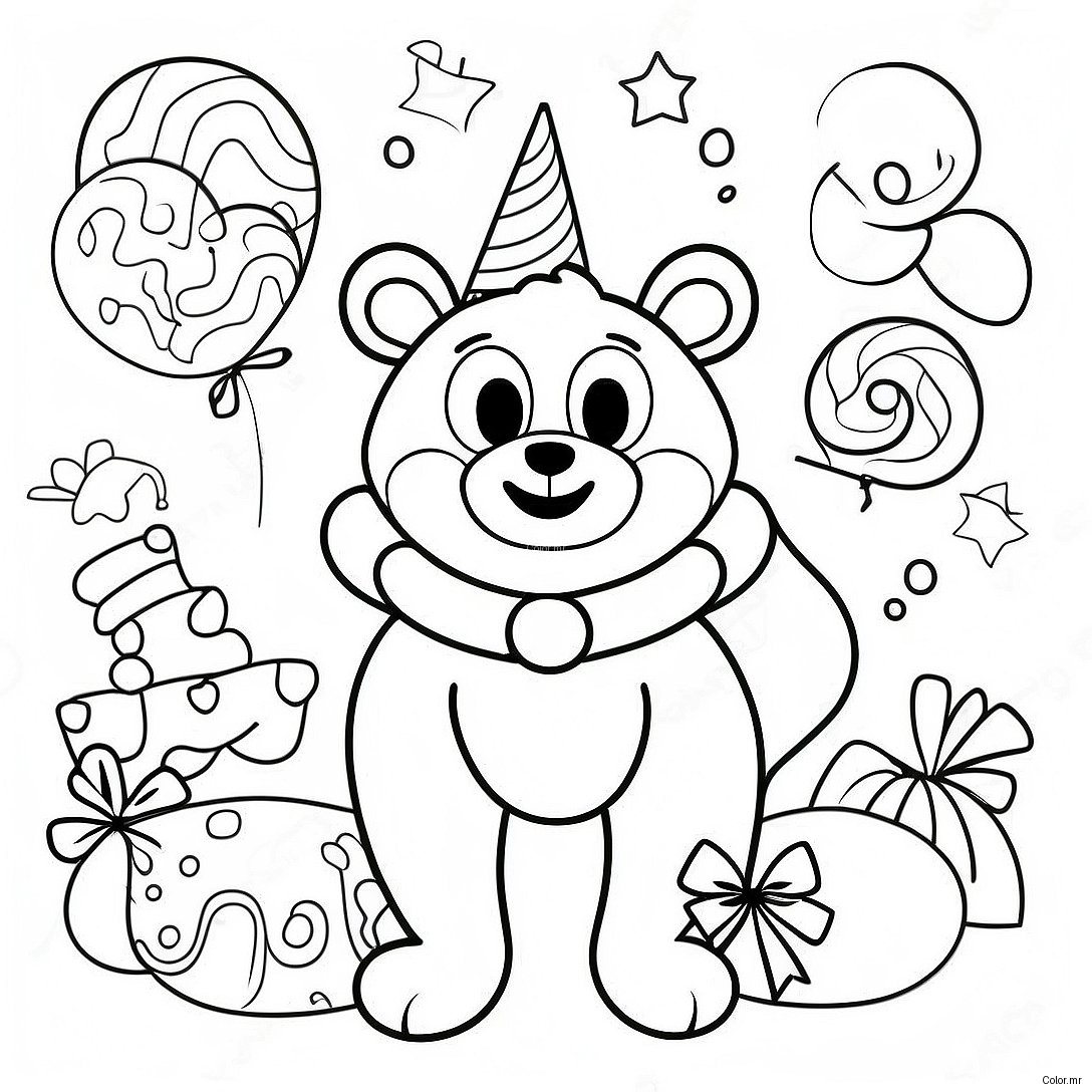 Happy 10th Birthday Celebration Coloring Page 30898 27711