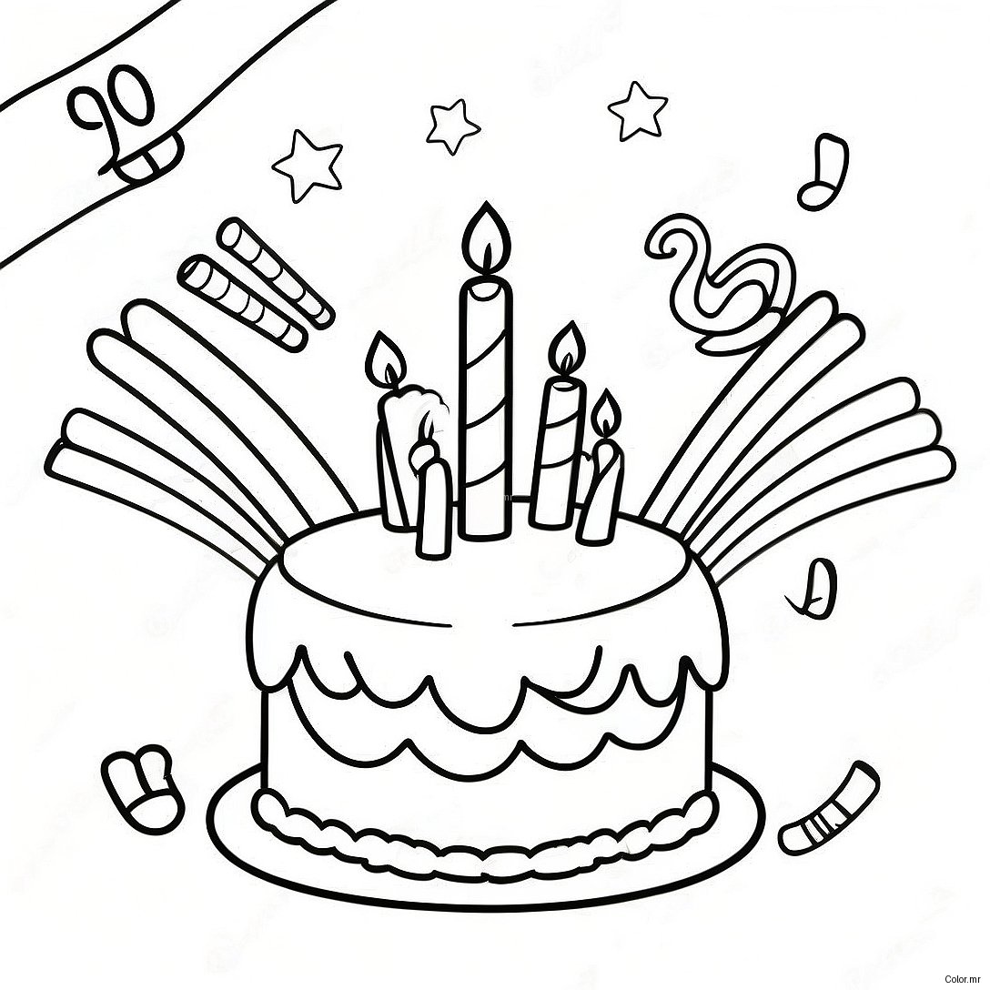 Happy 10th Birthday Celebration Coloring Page 30898 27712