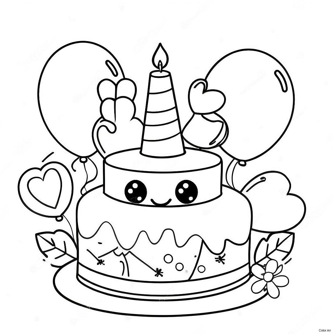 Happy 11th Birthday Celebration Coloring Page 68222 56264