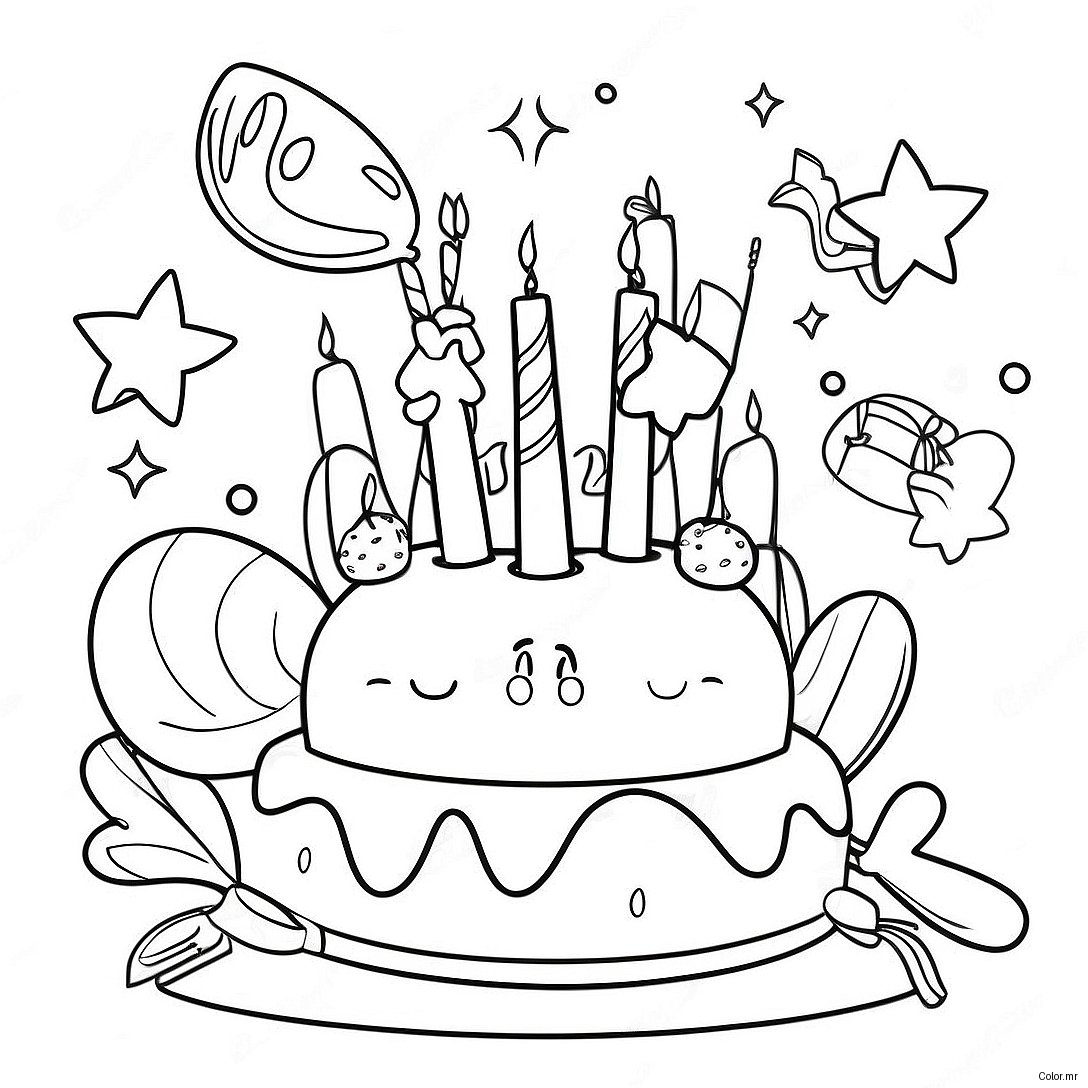 Happy 12th Birthday Celebration Coloring Page 68562 56533
