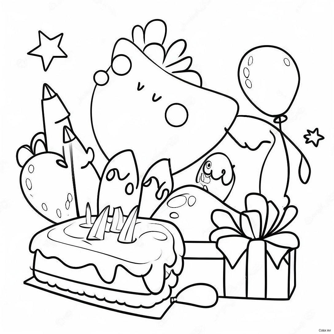 Happy 12th Birthday Celebration Coloring Page 68562 56534