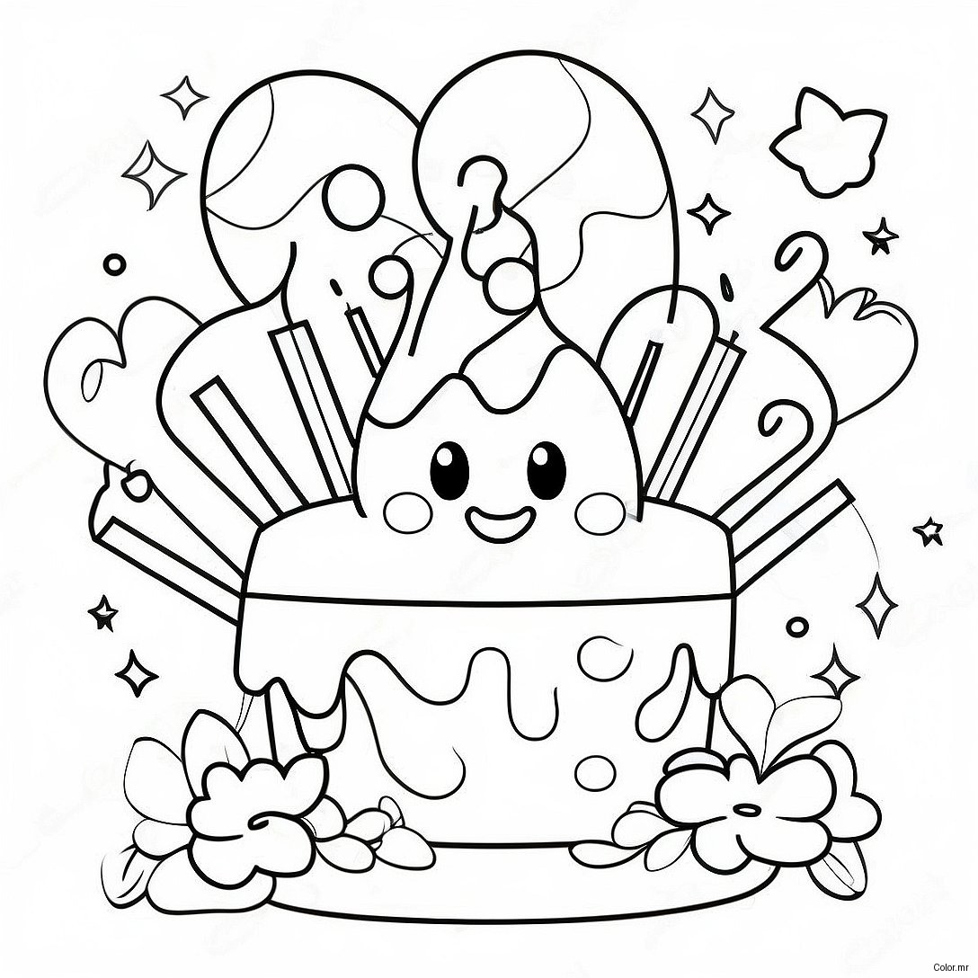 Happy 13th Birthday Celebration Coloring Page 68883 56779