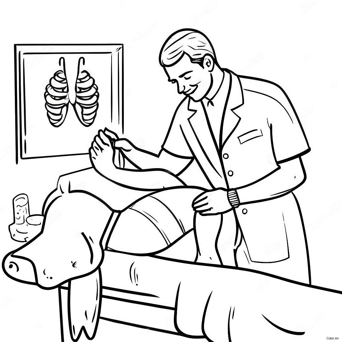 Happy Chiropractor Adjusting Patient Coloring Page 31019 27809