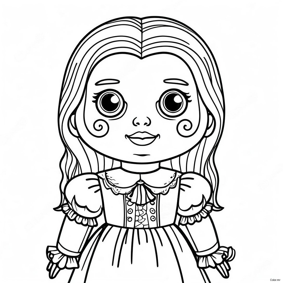 Haunted Doll With Spooky Eyes Coloring Page 25386 23390