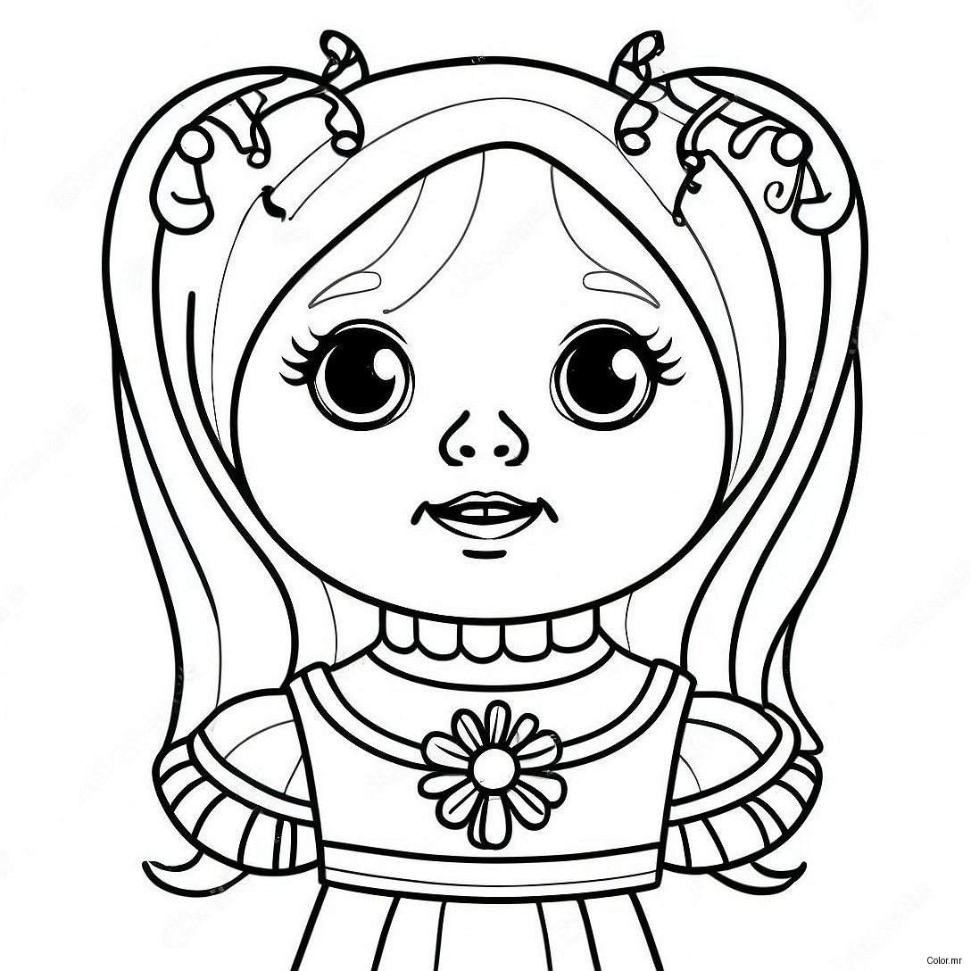 Haunted Doll With Spooky Eyes Coloring Page 25386 23391