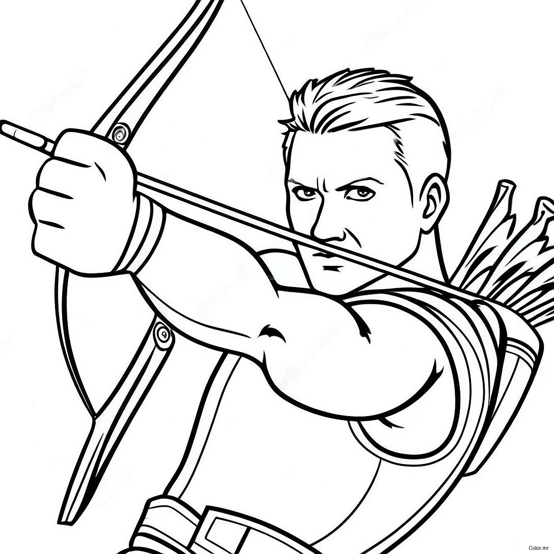 Hawkeye Aiming His Bow Coloring Page 22714 20918