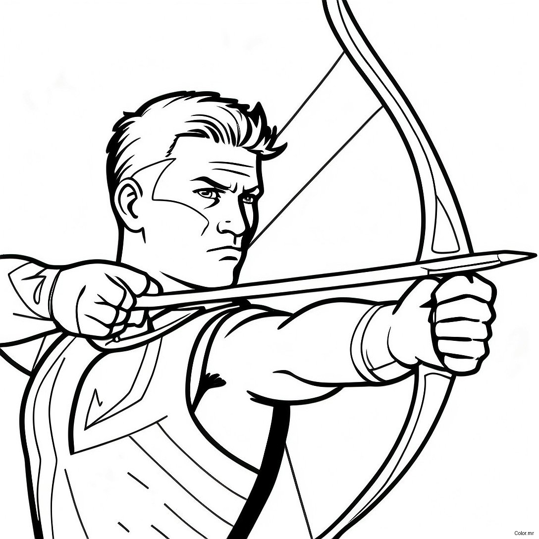 Hawkeye Aiming His Bow Coloring Page 22714 20919