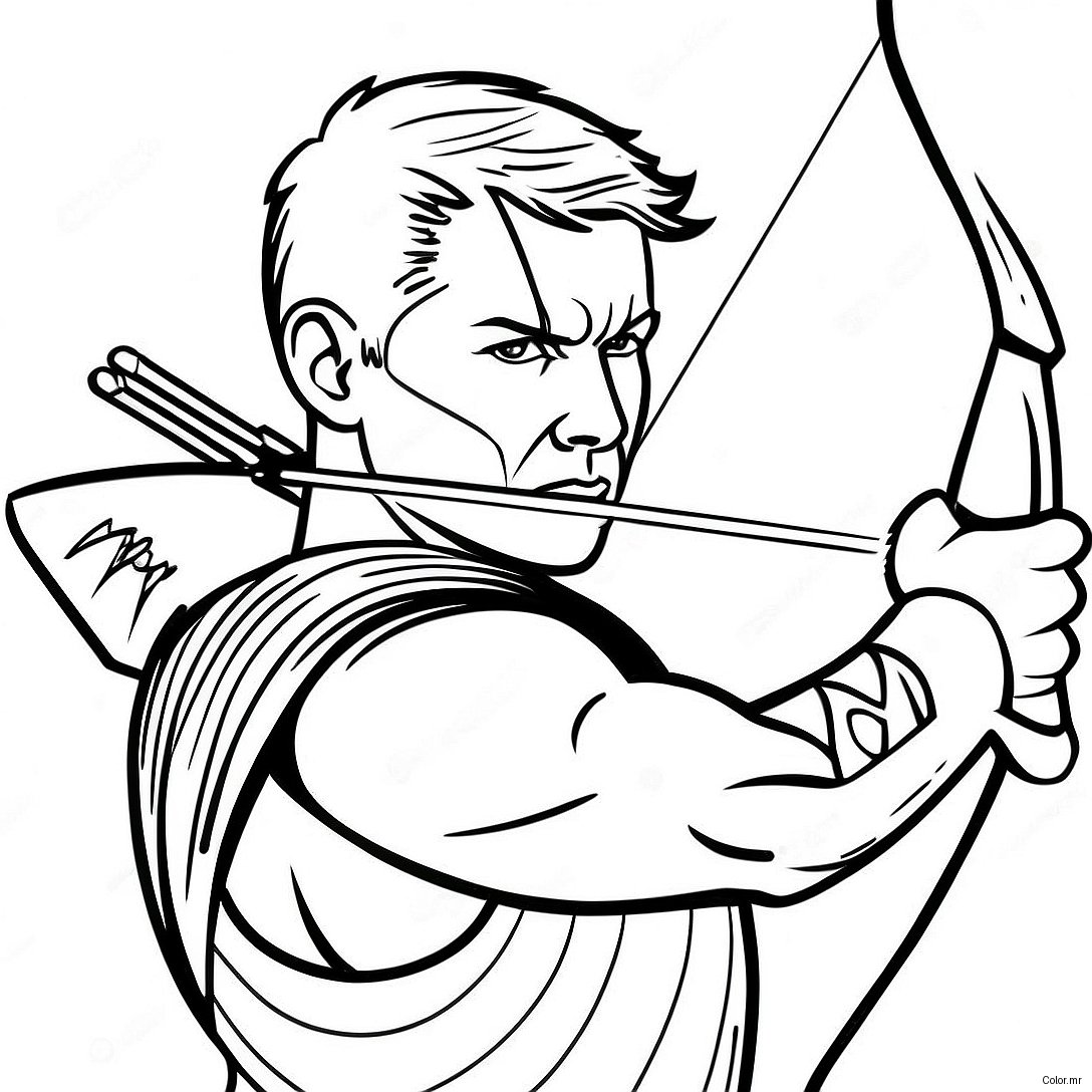 Hawkeye Aiming His Bow Coloring Page 22714 20920