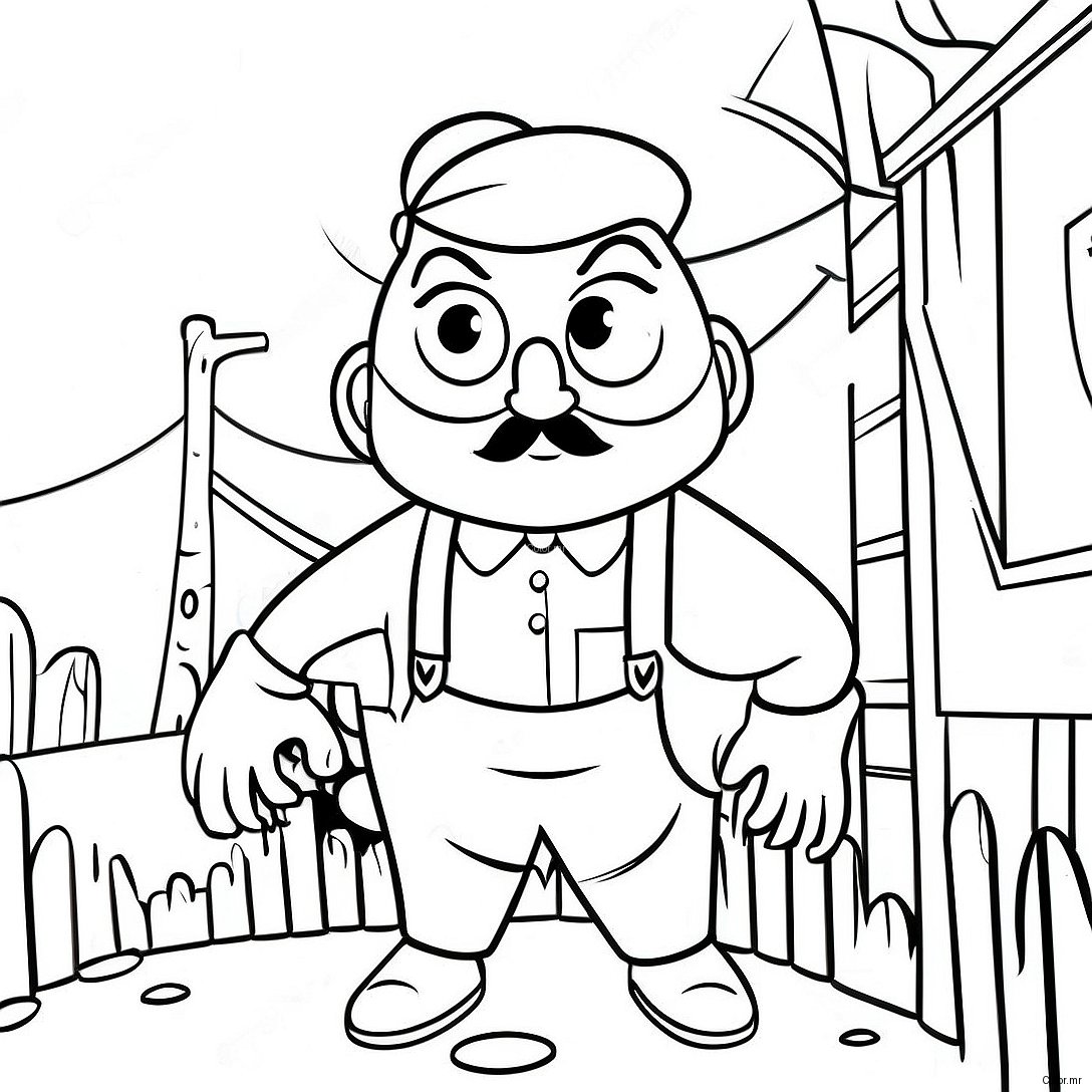 Hello Neighbor 2 Character Sneaking Coloring Page 49595 41384