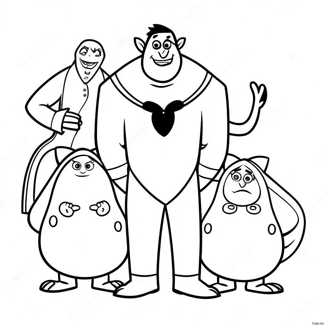 Hotel Transylvania 2 Monster Family Coloring Page 46243 38513