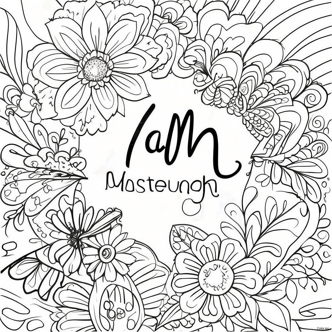 I Am Enough Inspirational Quotes Coloring Page 58155 48335