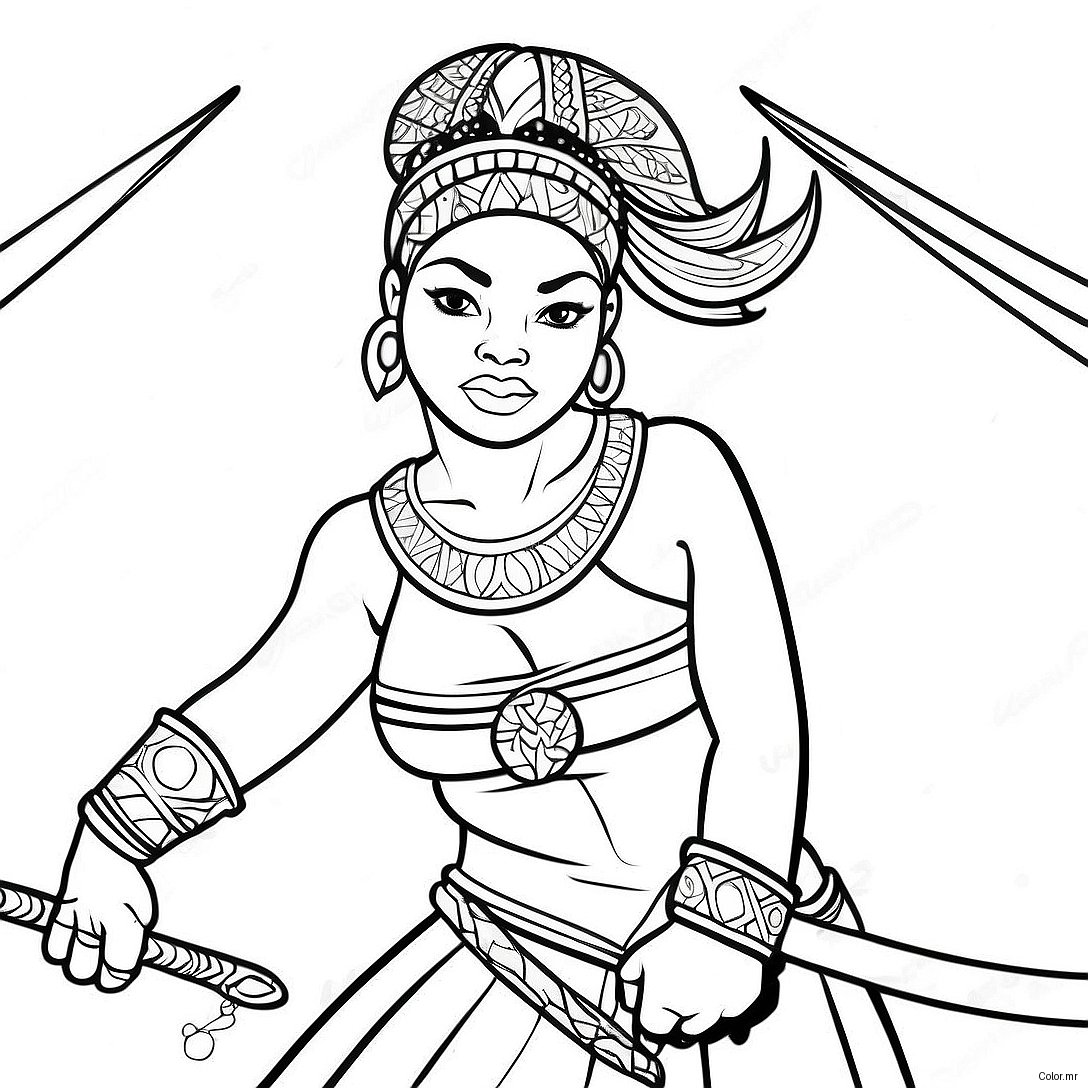 Imani In Battaglia Epica Pagina Da Colorare 48535 40326