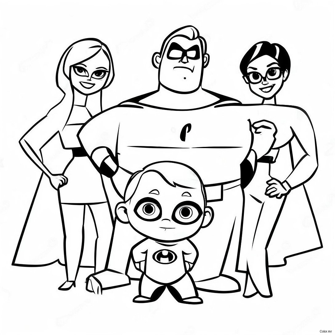 Incredibles 2 Family Portrait Coloring Page 31278 28015