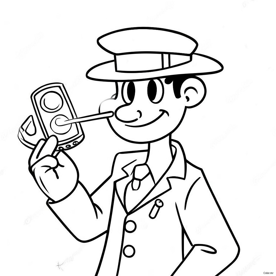Inspector Gadget With His Gadget Arm Coloring Page 39688 32933