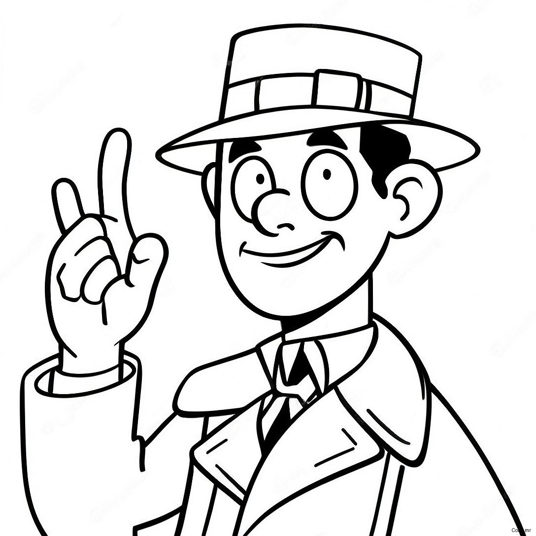 Inspector Gadget With His Gadget Arm Coloring Page 39688 32935