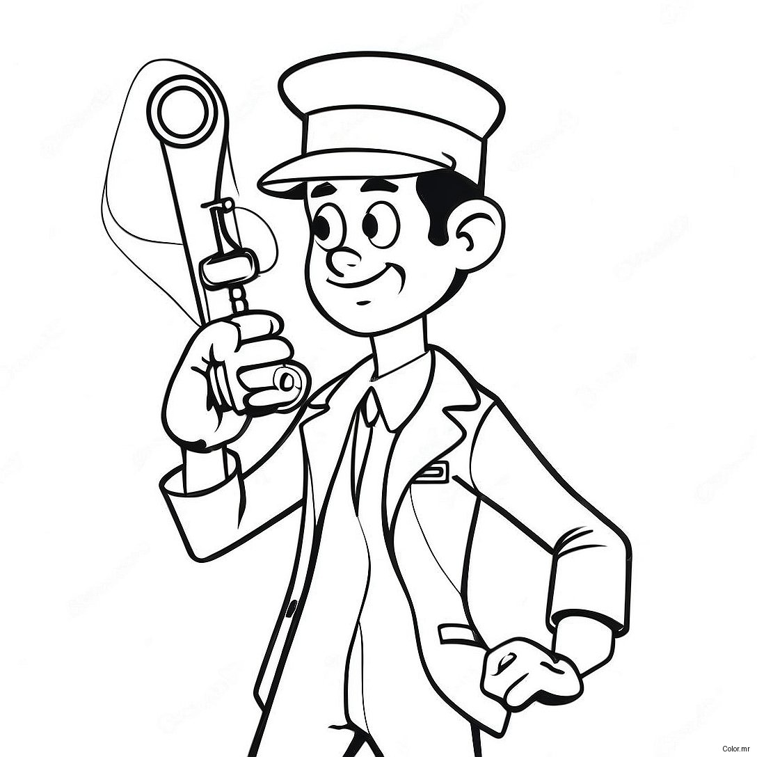 Inspector Gadget With His Gadget Arm Coloring Page 39688 32936