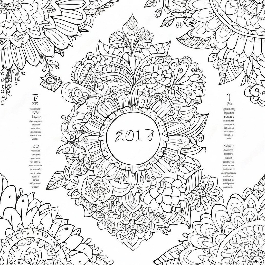 Intricate Johanna Basford Calendar 2017 Coloring Page 48915 40630