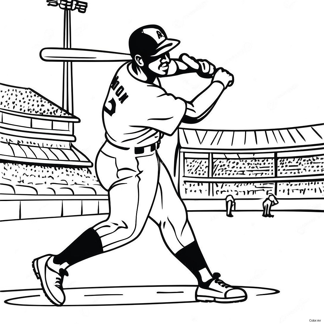 Jackie Robinson Hitting A Home Run Coloring Page 36505 30433
