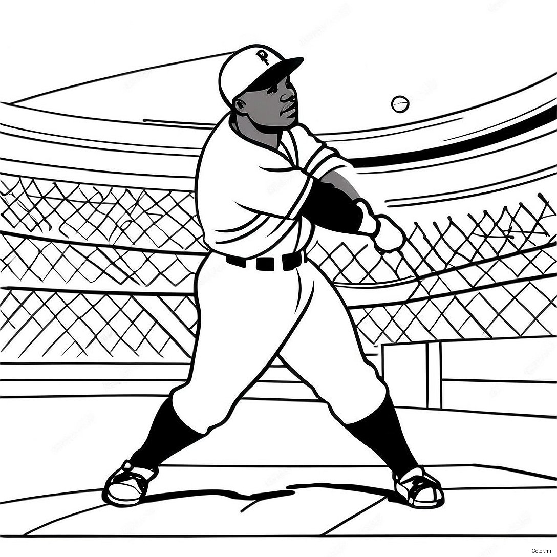 Jackie Robinson Hitting A Home Run Coloring Page 36505 30435