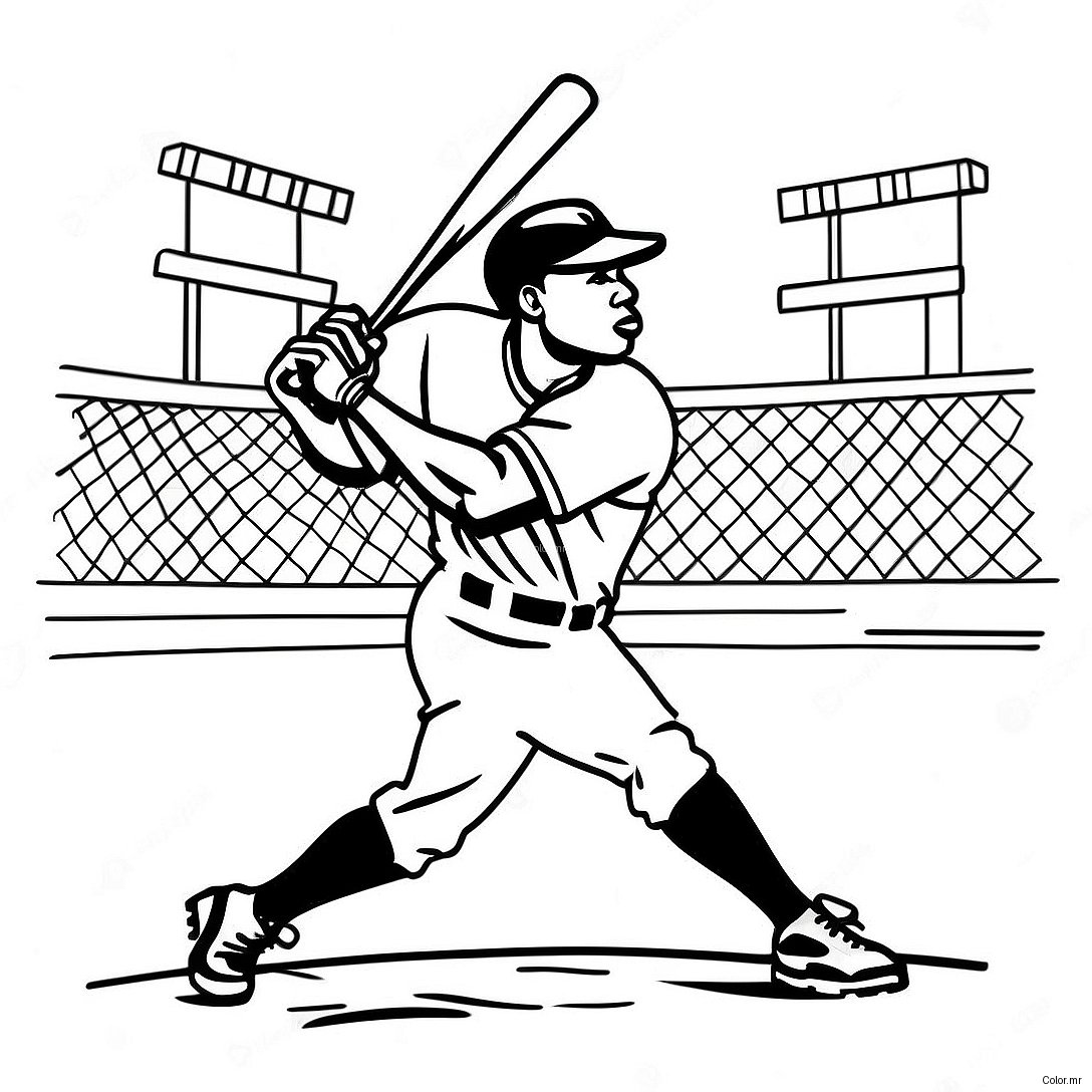 Jackie Robinson Hitting A Home Run Coloring Page 36505 30436