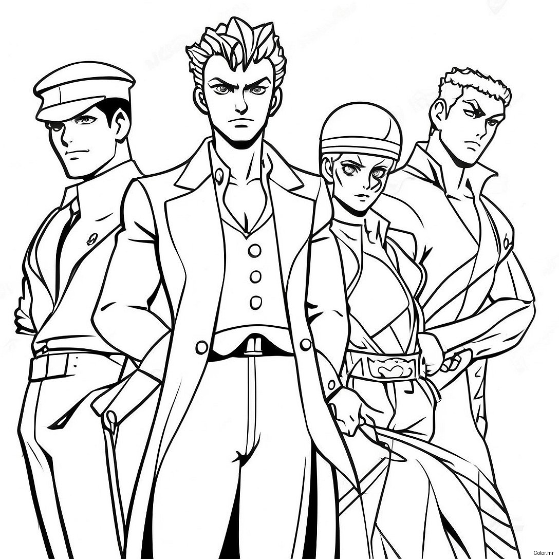 Jojo S Bizarre Adventure Characters Coloring Page 34403 28664