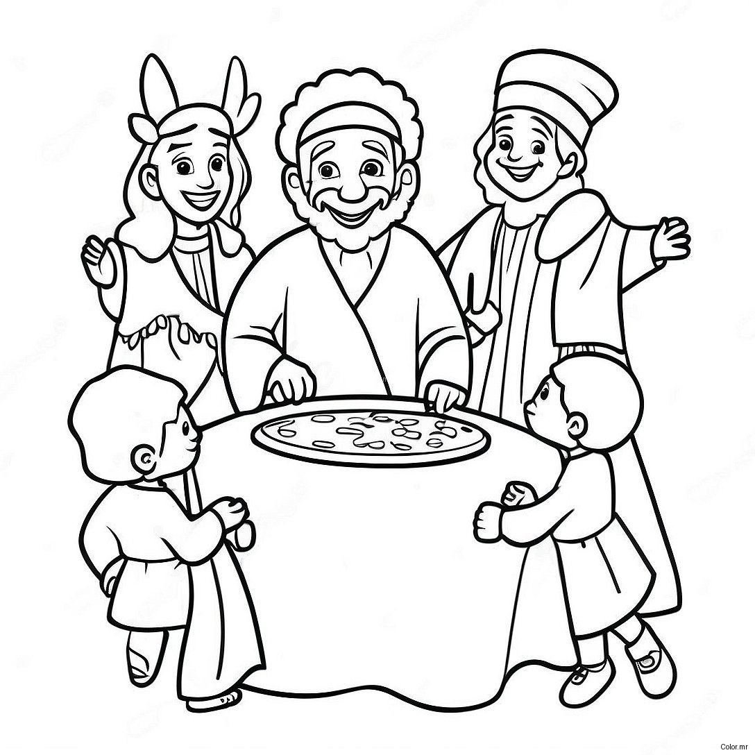 Joyful First Passover Celebration Coloring Page 49535 41134
