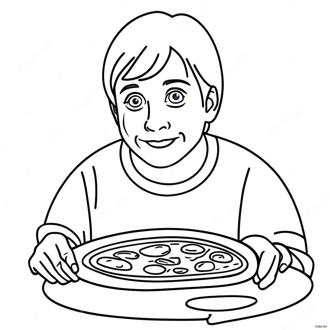 Kevin Mccallister Con Pizza Da Colorare 9677 7893