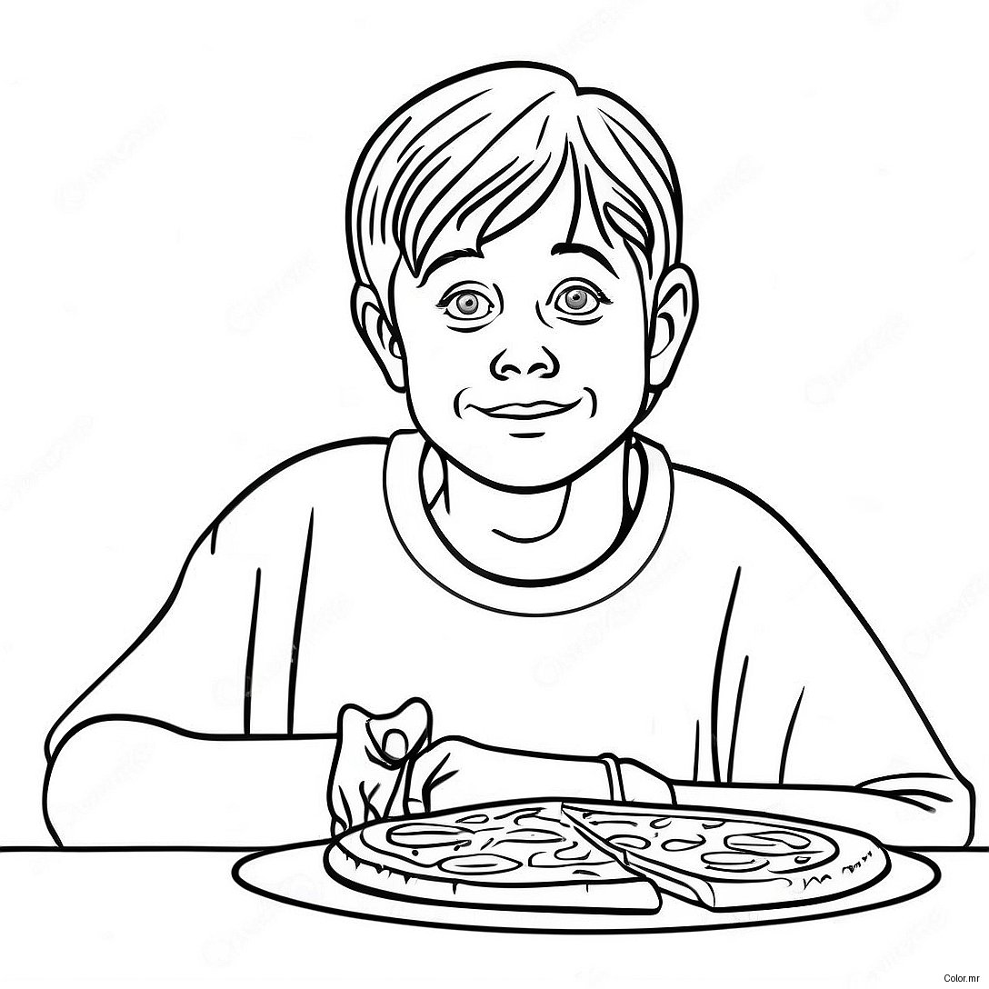 Kevin Mccallister Con Pizza Da Colorare 9677 7895