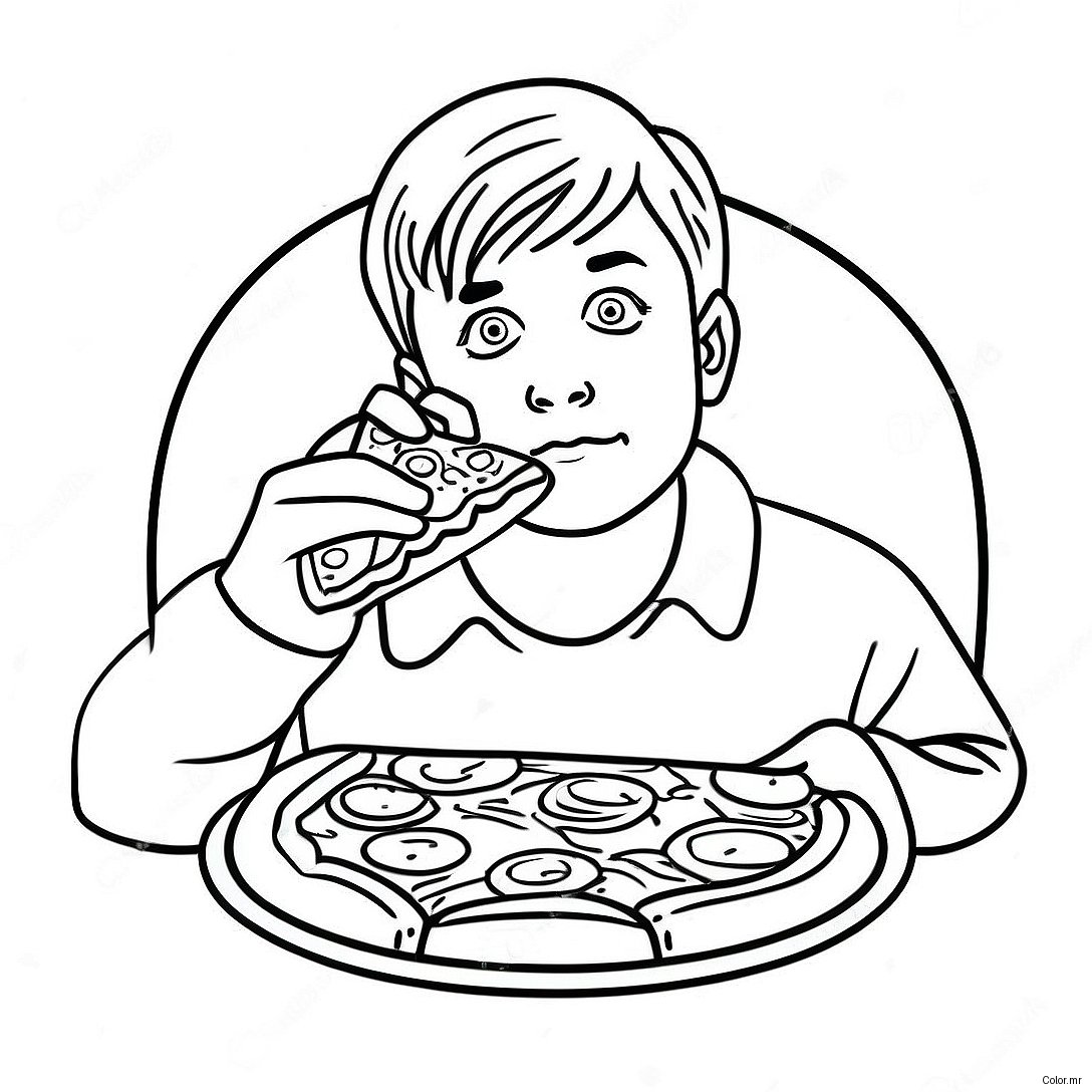 Kevin Mccallister Con Pizza Da Colorare 9677 7896