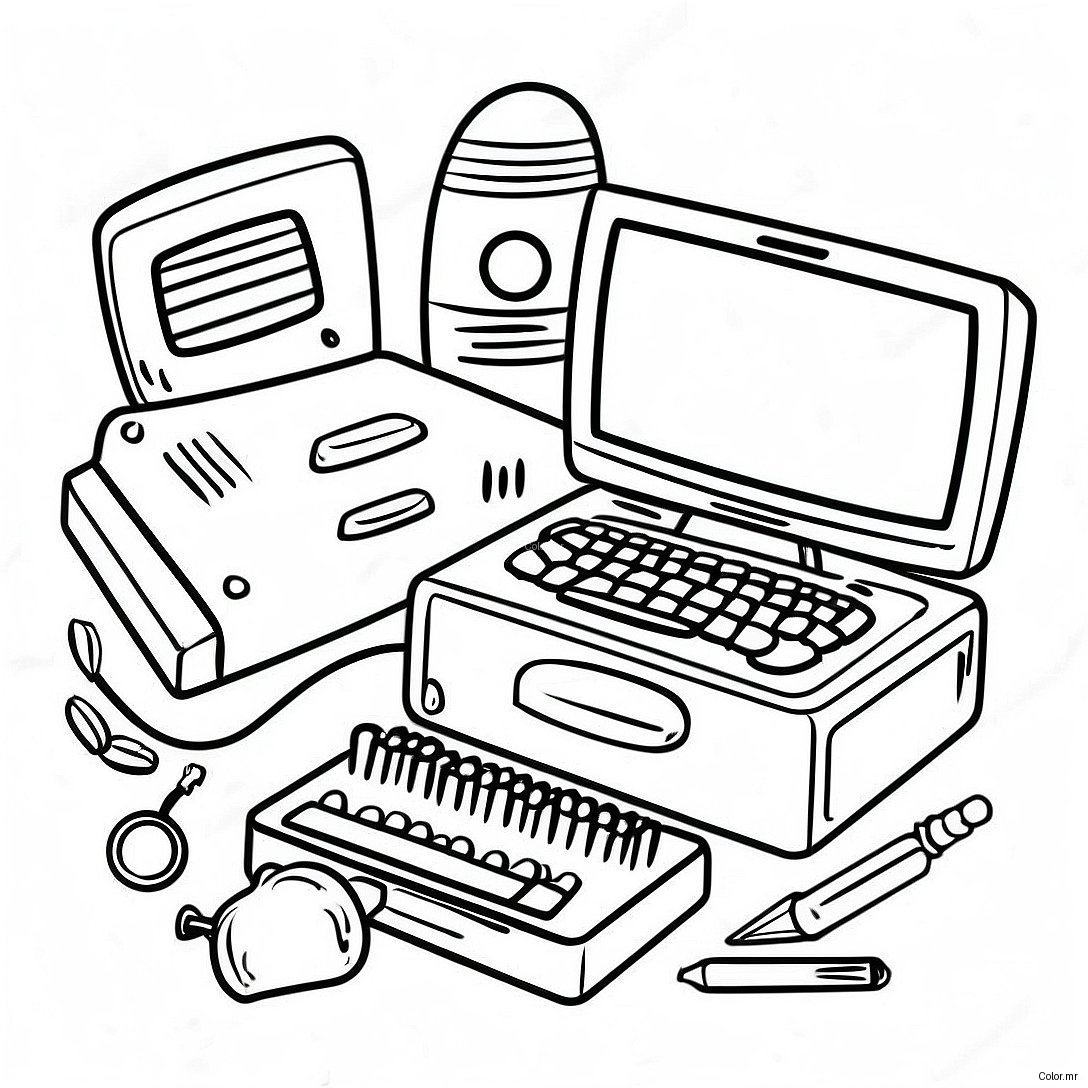 Kindergarten Computer Parts Coloring Page 41909 34762