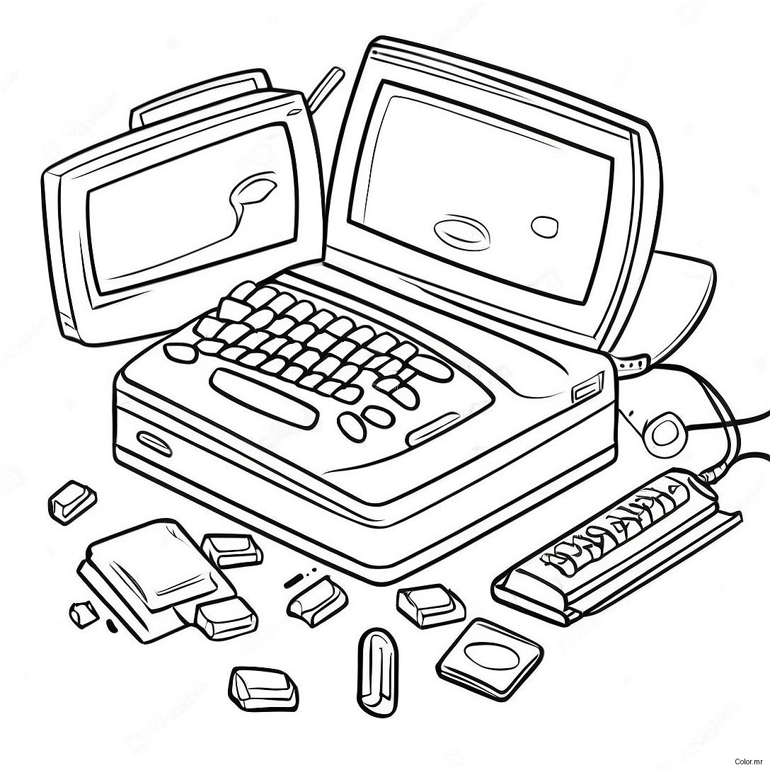 Kindergarten Computer Parts Coloring Page 41909 34763