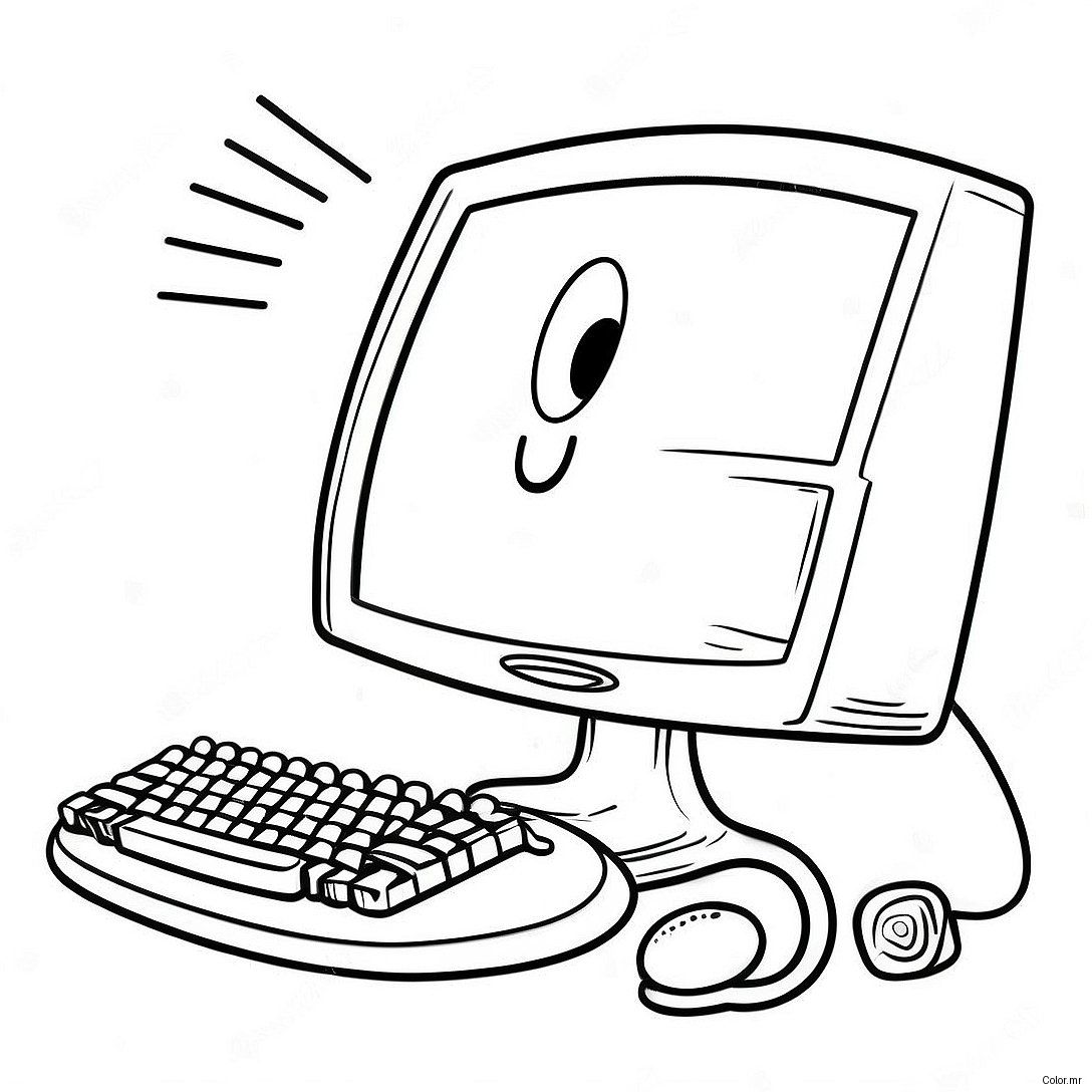 Kindergarten Computer Parts Coloring Page 41909 34764
