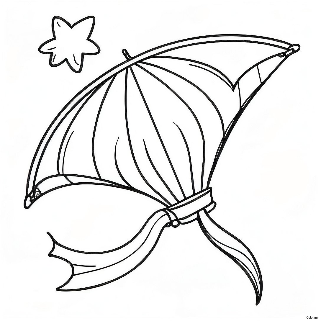 Kite Flying In A Sunny Sky Coloring Page 11437 9370