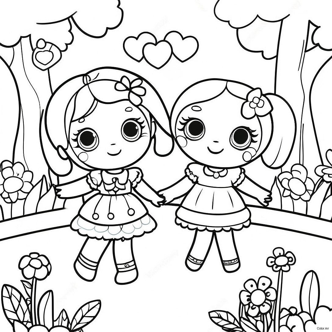 Lalaloopsy Dolls In A Magical Garden Coloring Page 19419 16226