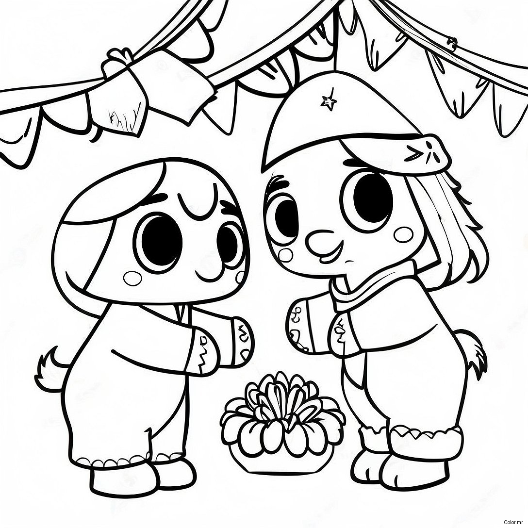 Las Posadas Celebration With Pinata Coloring Page 25476 23464