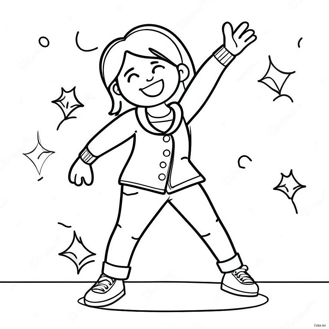 Lizzie Mcguire Dancing In The Spotlight Coloring Page 47414 39449