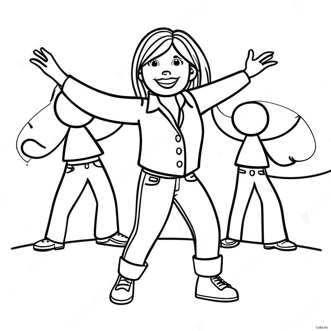 Lizzie Mcguire Dancing In The Spotlight Coloring Page 47414 39451