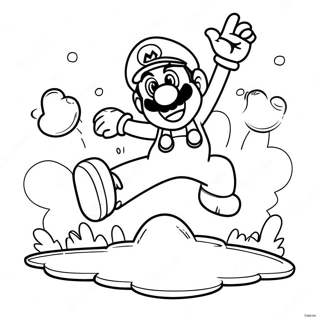 Luigi Jumping In Super Mario 3d World Coloring Page 7615 6190
