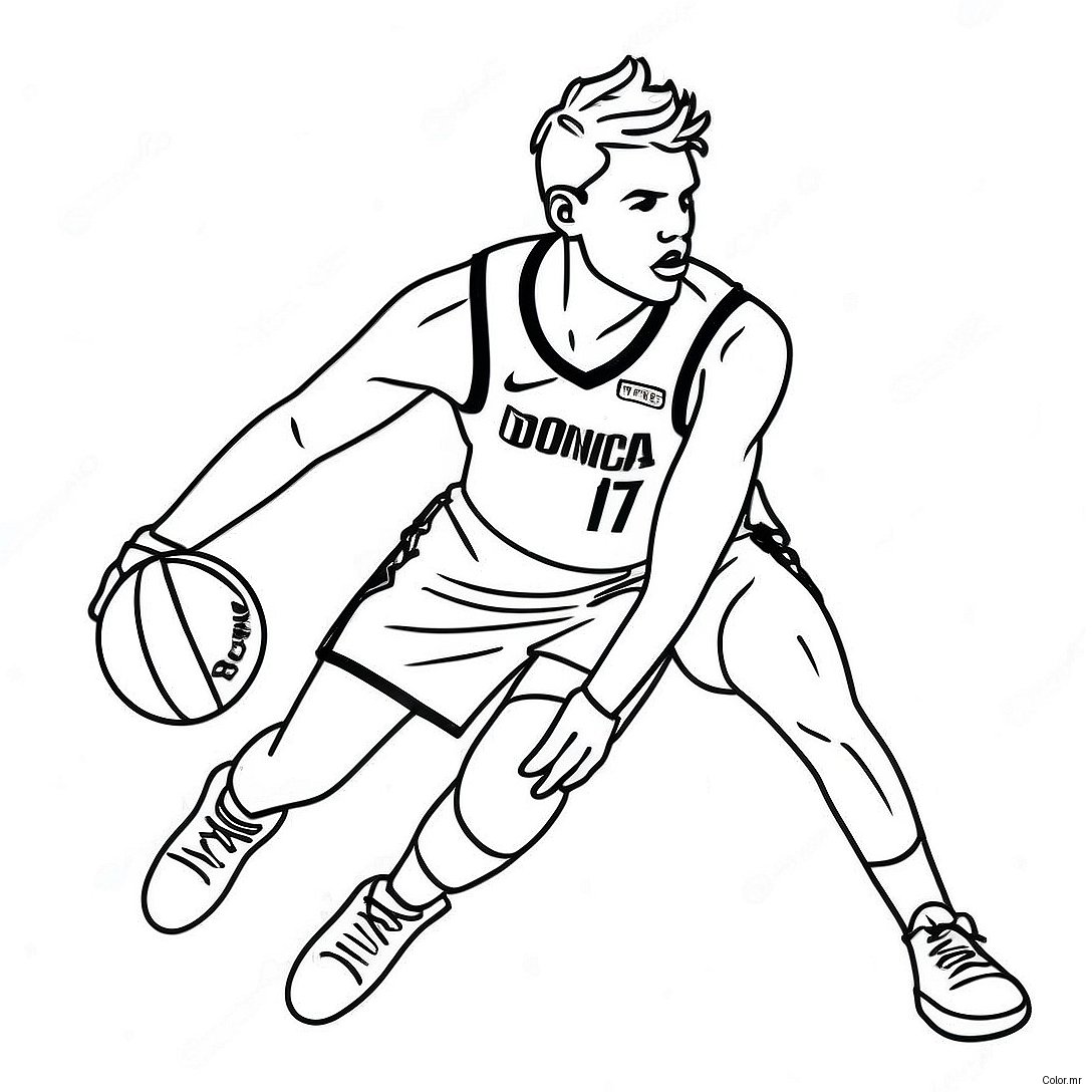 Luka Doncic Dribbling Basketball Coloring Page 40969 33937