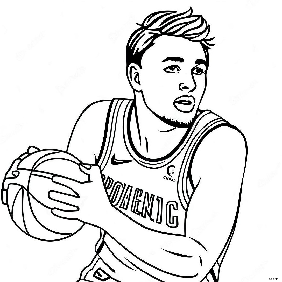 Luka Doncic Dribbling Basketball Coloring Page 40969 33938