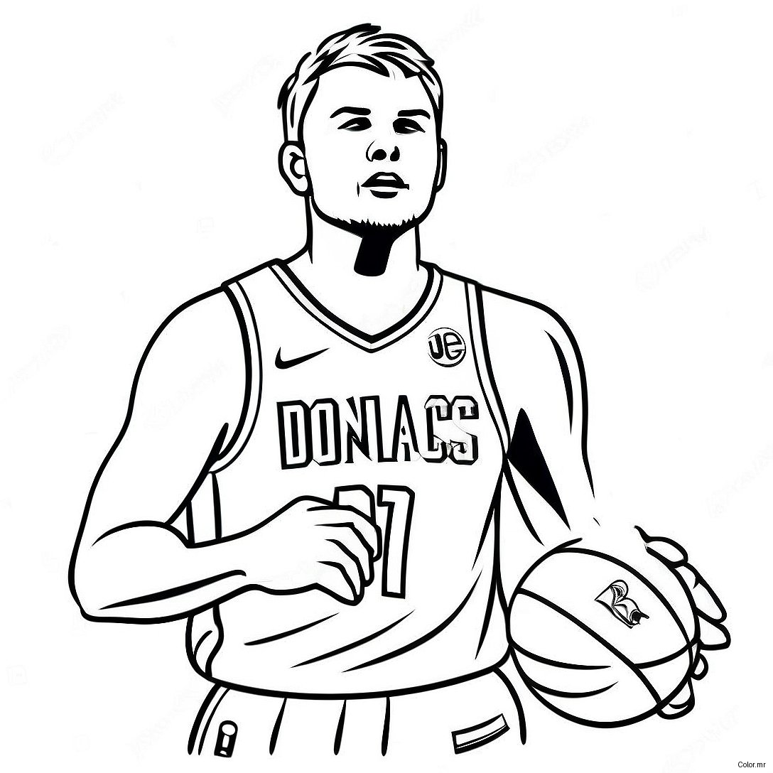 Luka Doncic Dribbling Basketball Coloring Page 40969 33940