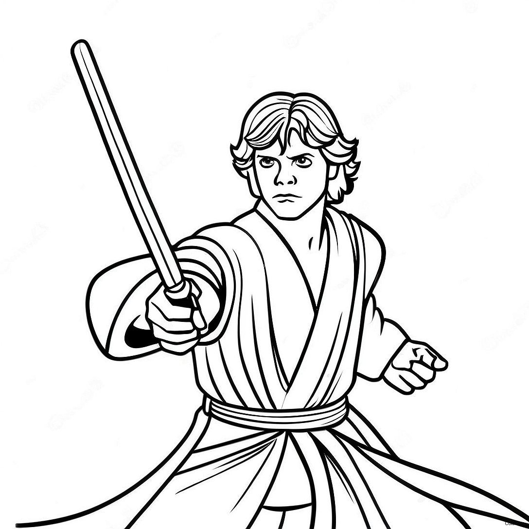 Luke Skywalker Lightsaber Duel Coloring Page 62468 51750