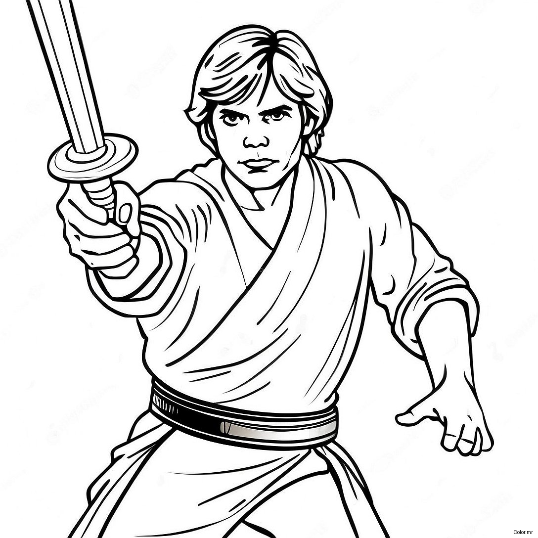Luke Skywalker Lightsaber Duel Coloring Page 62468 51752